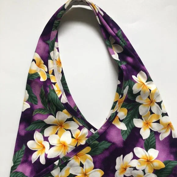 NWOT, Island Aloha Wear, Purple w/Tropical Floral, Cloth, Hobo/Beach/Tote Bag - Picture 5 of 11
